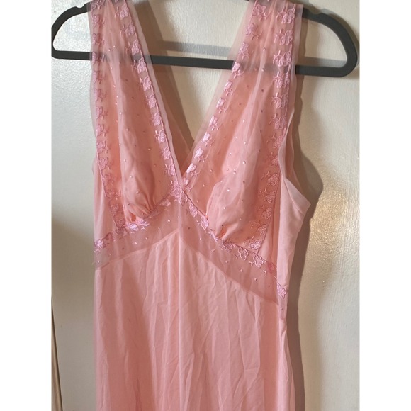 Vintage Pink Sheer Nightgown Princess Lingerie NO TAG Measurements in listing - Picture 3 of 13